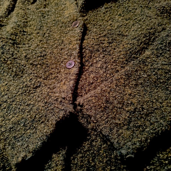 Dark green nubby button down sweater - GORGEOUS! - Picture 3 of 5